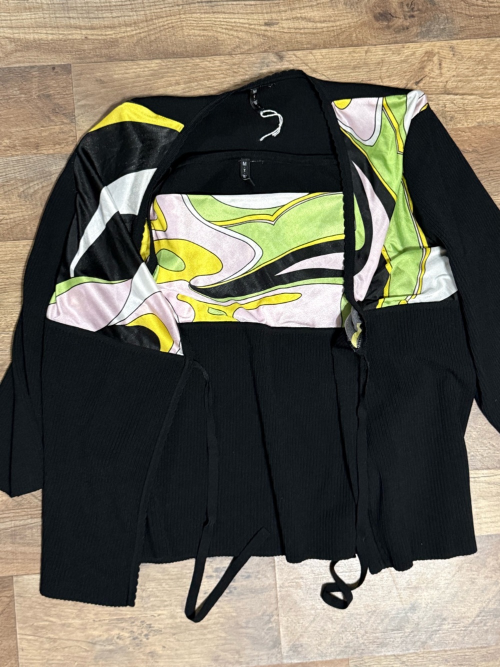 MTWT9-5 SET artsy Cardigan + Tank Top Mod Office Siren Psychedelic Look 🔥